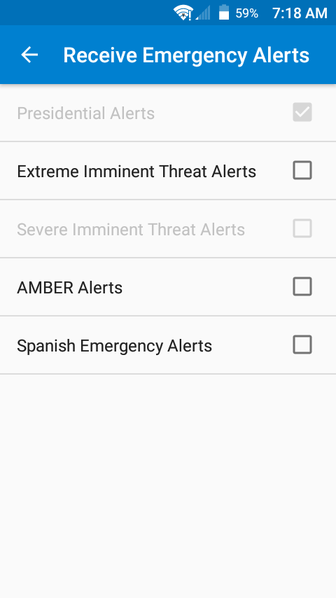 Presidential Alerts Setting